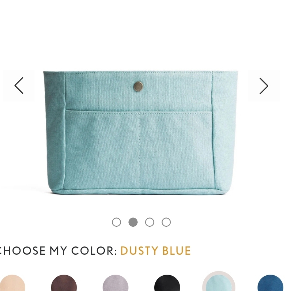 Portland Leather Goods Canvas Purse Organizer Small Dusty Blue